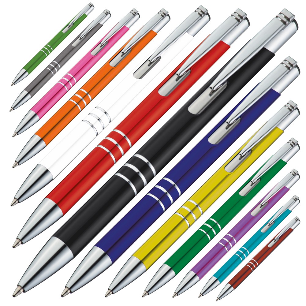 Kugelschreiber aus Metall mit 3 Zierringen ESTEBAN