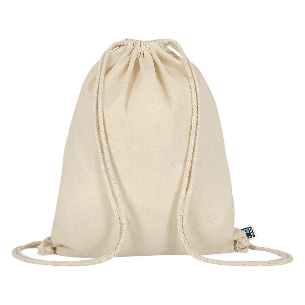 TEXXILLA Turnbeutel aus fairtrade zertifizierte Baumwolle, natur, 200 g/m²