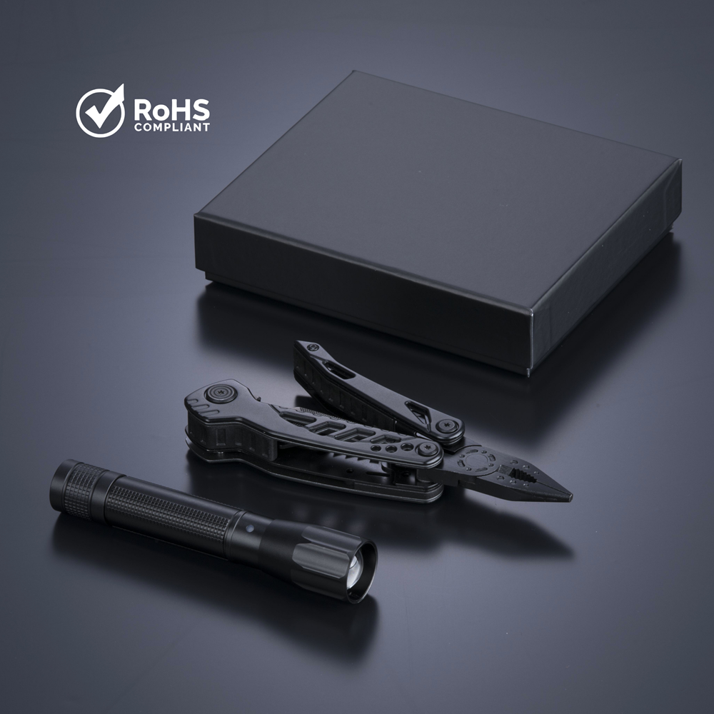 Optima Set I: multitool & mittlere taschenlampe - Grau