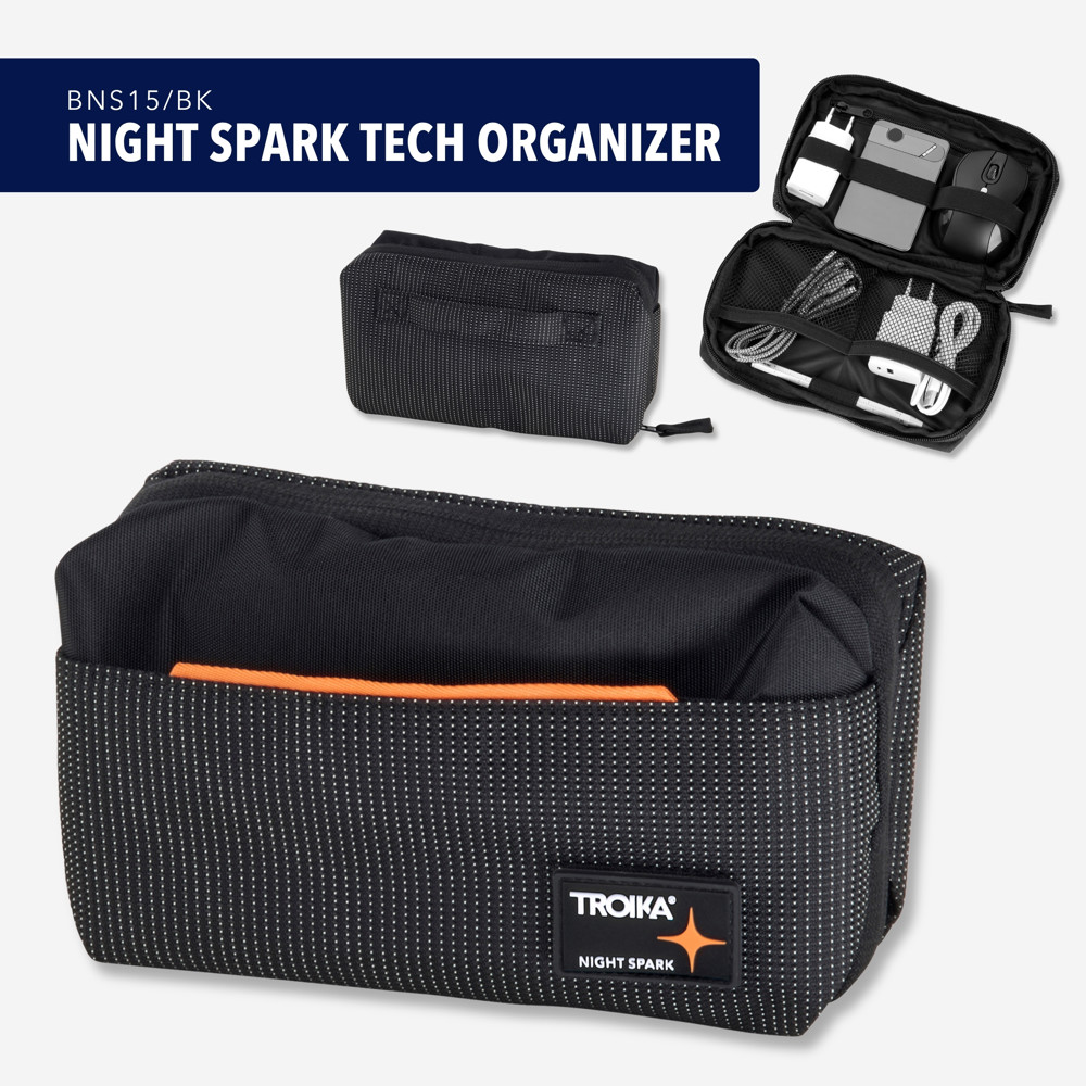TROIKA Kabeltasche NIGHT SPARK TECH ORGANIZER