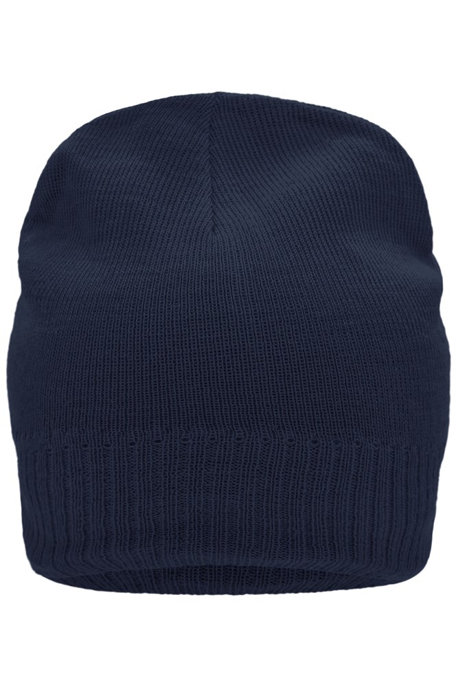 Knitted Beanie with Fleece Inset - Navy (ca. Pantone 296C)