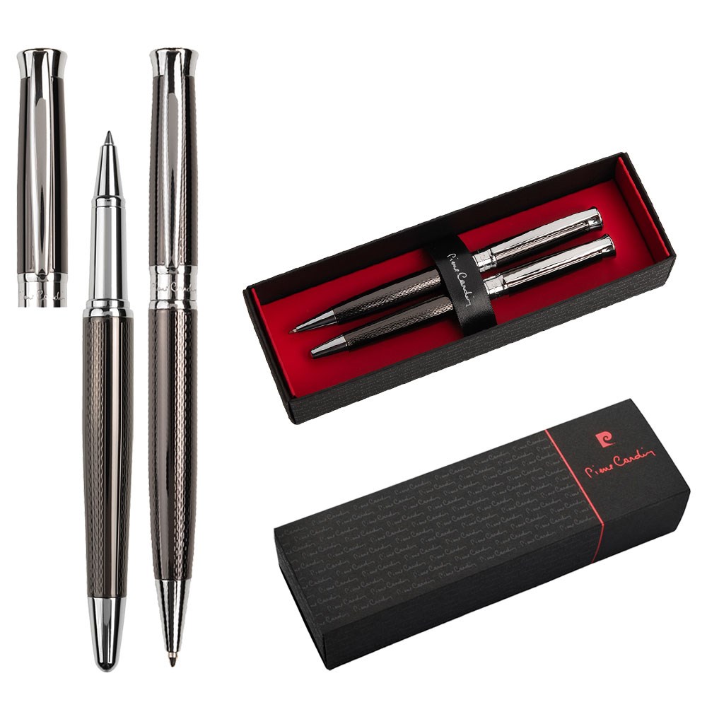 Pierre Cardin® ROI Set aus Kugelschreiber und Rollerball Pen, gunmetal