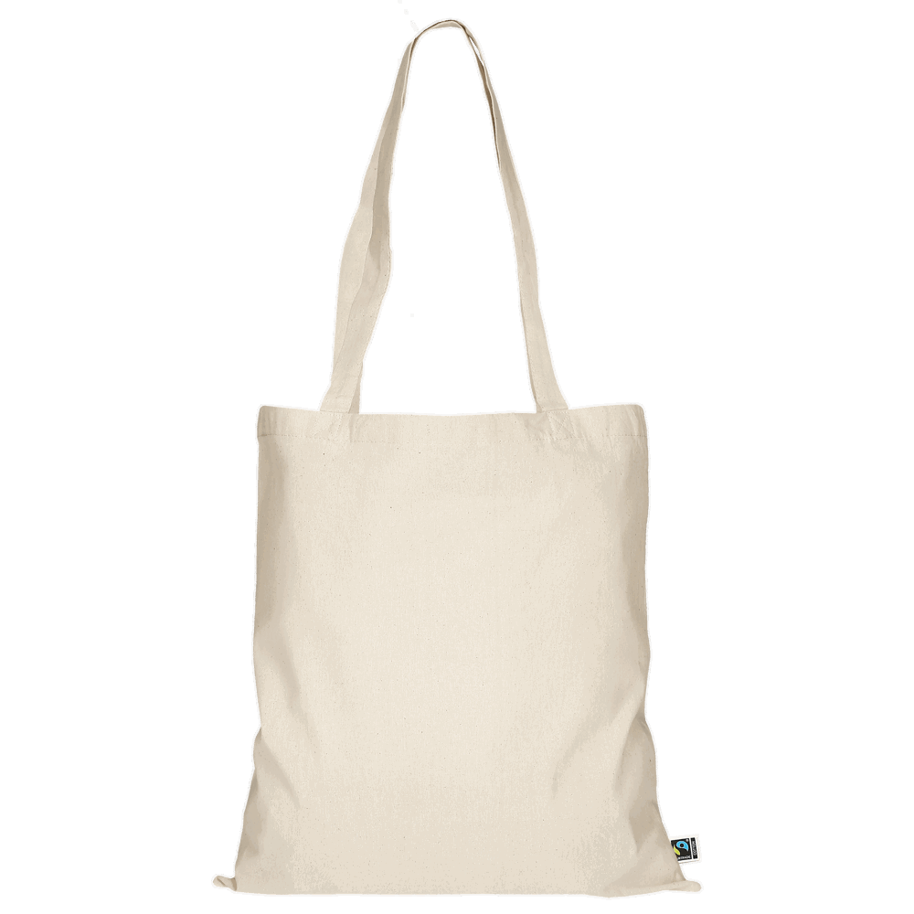 TEXXILLA Baumwolltasche aus fairtrade zertifizierte Baumwolle, natur, ca. 38 x 42 cm, 2 lange Henkel, 200 g/m²
