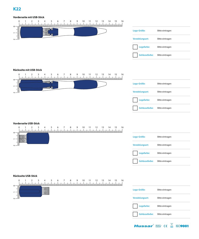 USB-Stick K22 USB 2.0 Flash Disk   8 GB BlauBlauUSB 2.0 Flash Disk 8 GB