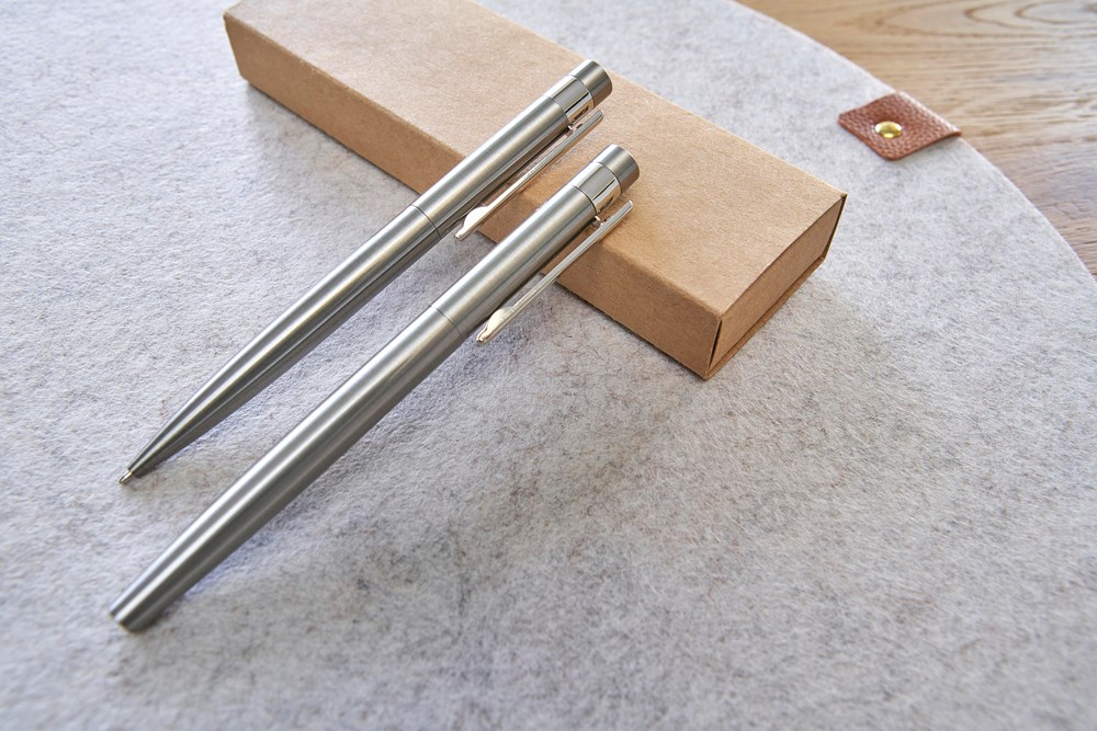 Schreibset aus recyceltem Edelstahl Fritz