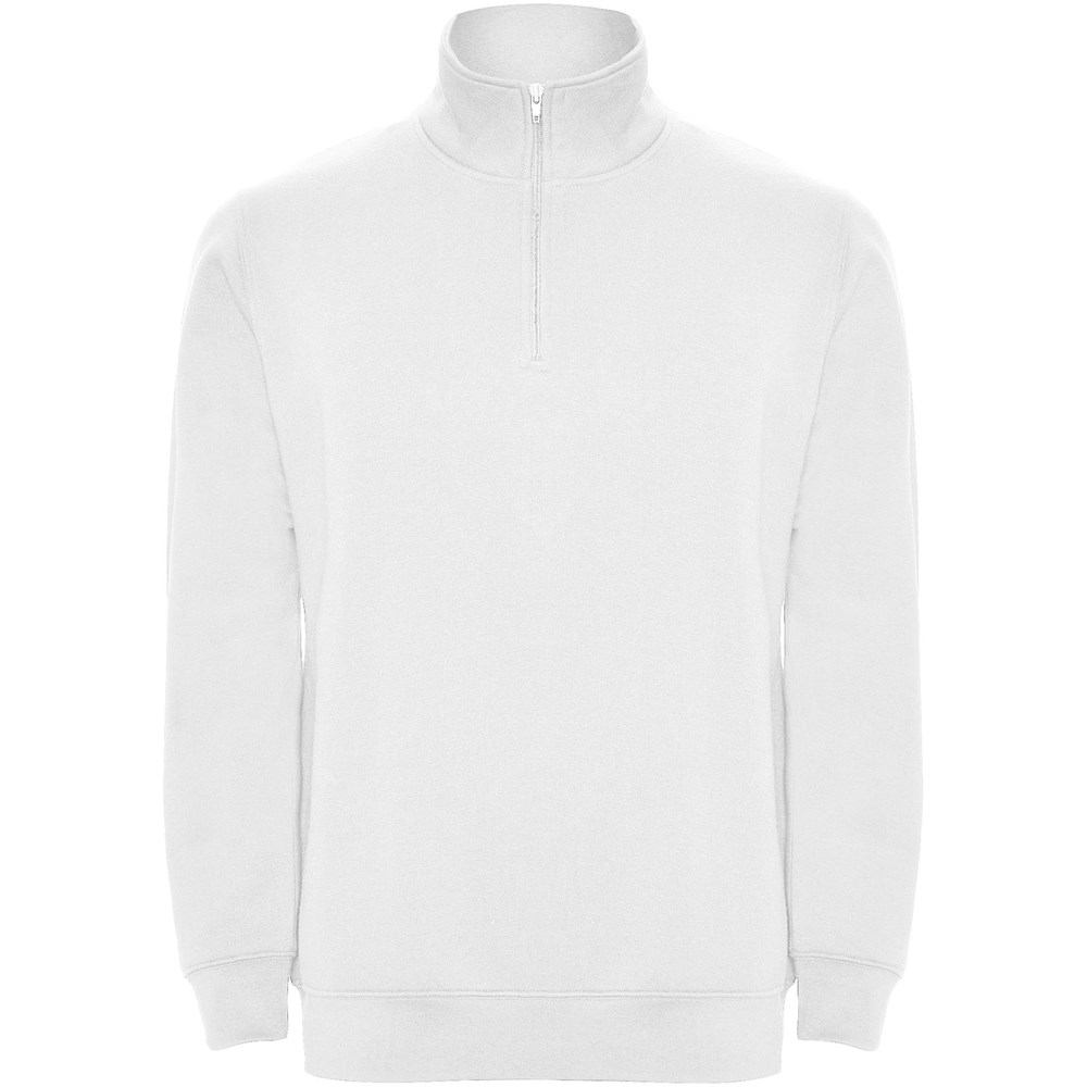 Aneto Pullover mit Viertelreißverschluss - weiss