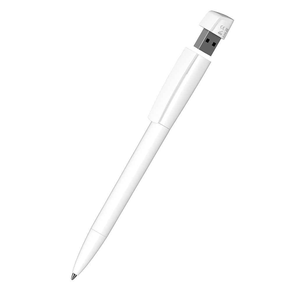 Klio-Eterna - Turnus high gloss USB 2.0 - Drehkugelschreiber mit integriertem USB-Stickweiss
