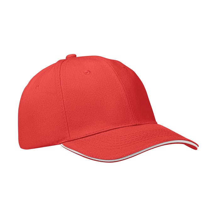 BUFFALO - 6-Panel-Baseball-Cap - weiß/rot