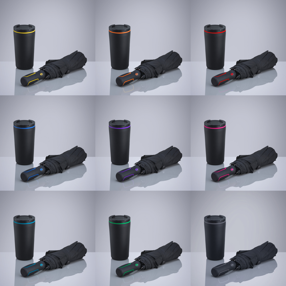 Travel Set: Thermobecher 370 ml & Automatikschirm