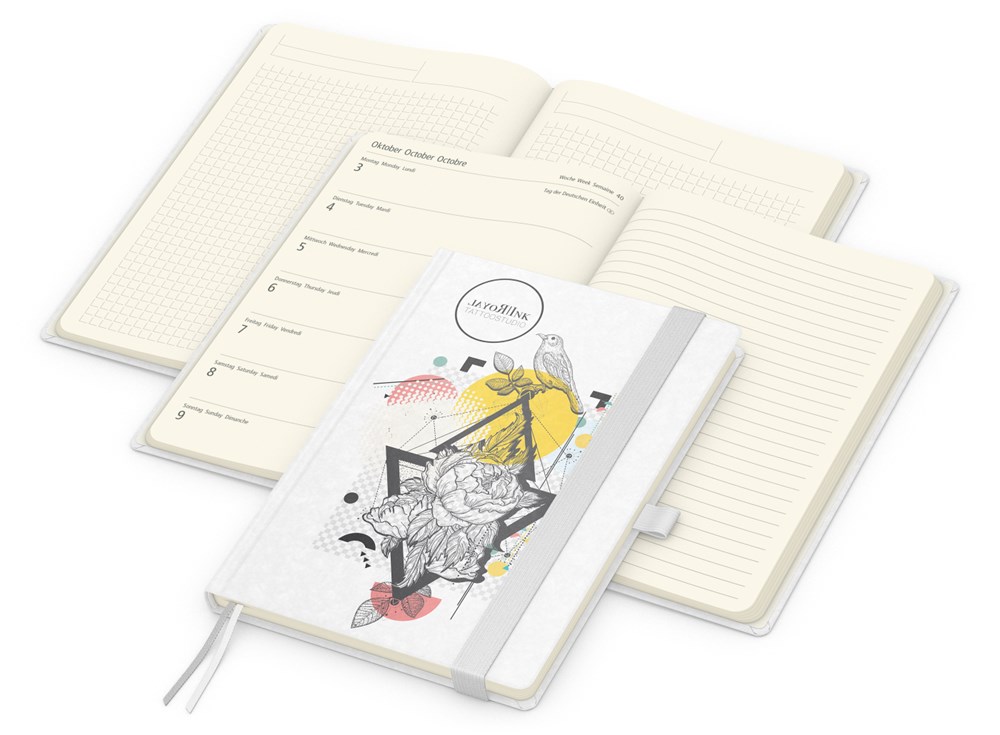 Wochenplaner Match-Hybrid Creme Bestseller - weiß