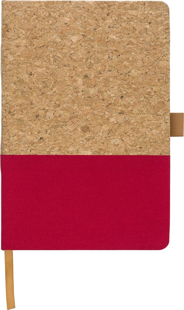 Notizbuch Trevor aus Kork und Baumwolle - rot