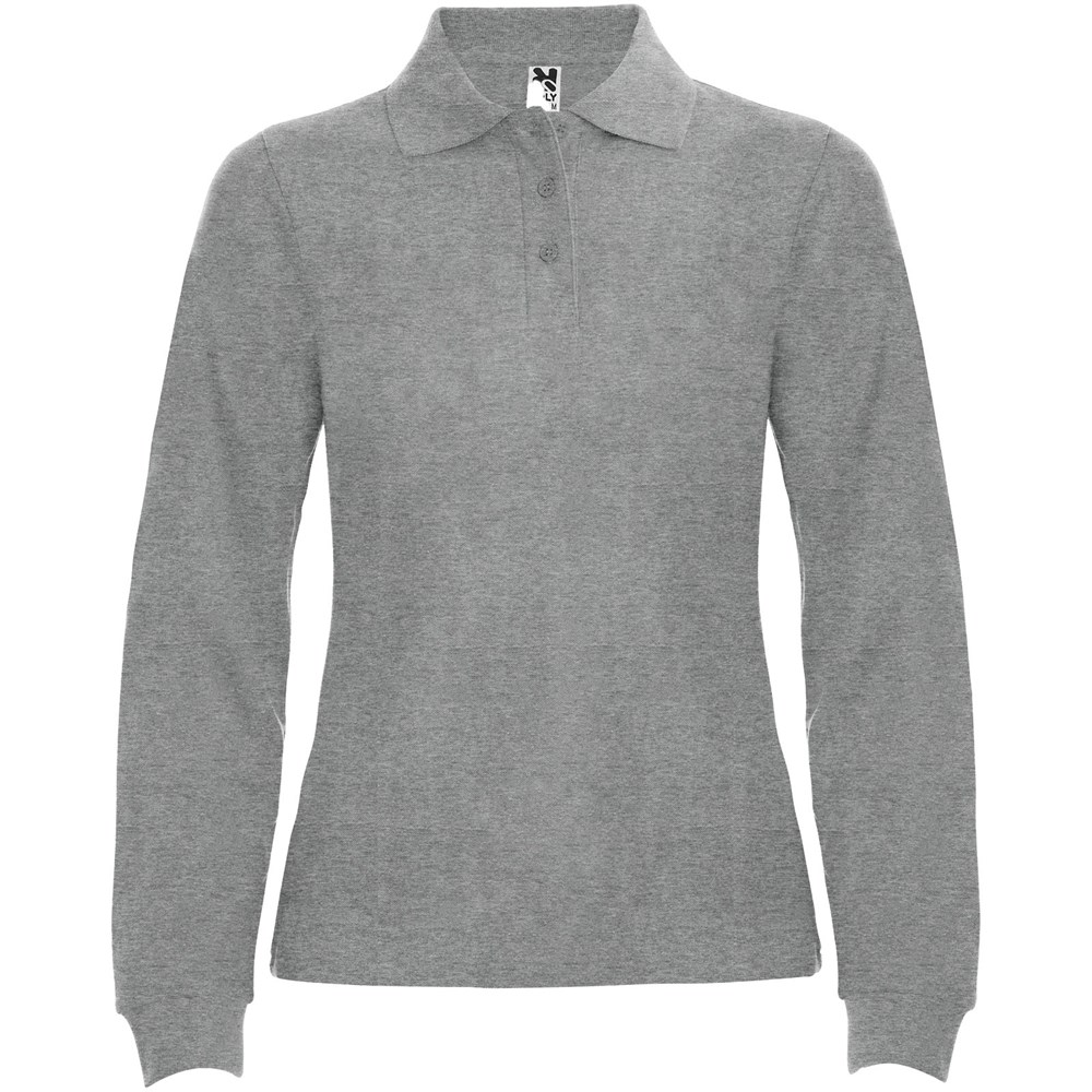 Estrella Langarm Poloshirt für Damen - Marl Grey